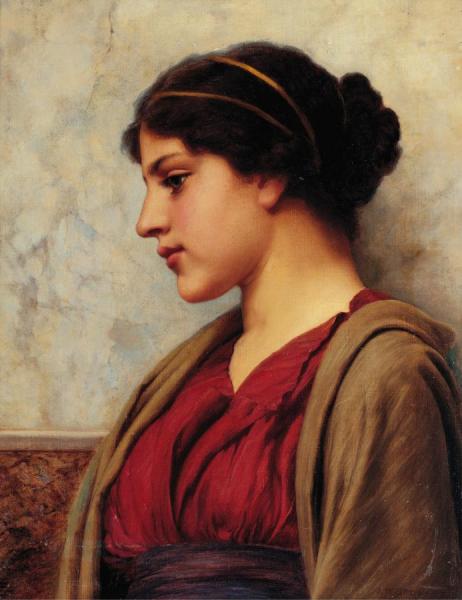 A Classical Beauty,far-away Thoughts by John William Godward