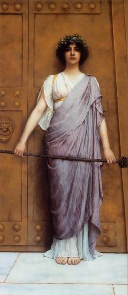 At The Gate Of The Temple by John William Godward