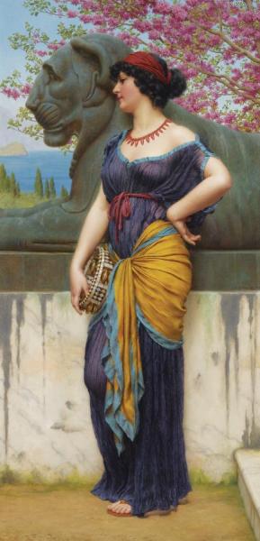 In The Grove Of The Temple Of Isis by John William Godward Oil Painting Reproductions