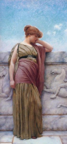 Leaning On The Balcony by John William Godward