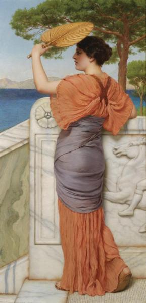 On The Balcony by John William Godward