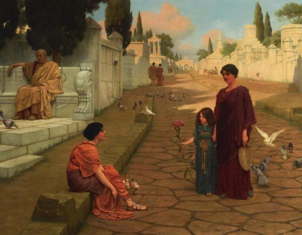 Outside The Gate Of Pompeii by John William Godward