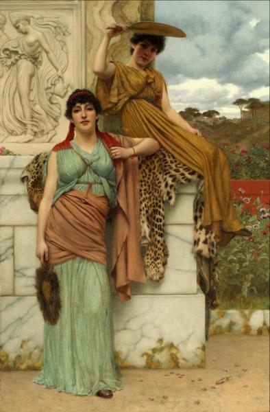 Waiting For The Procession by John William Godward Oil Painting Reproductions