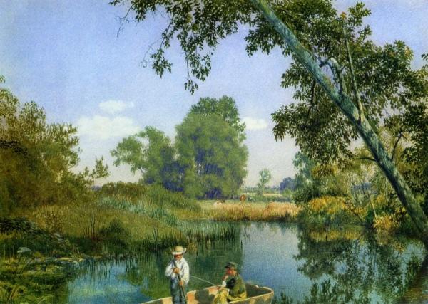 John William Hill Two Boys In A Rowboat