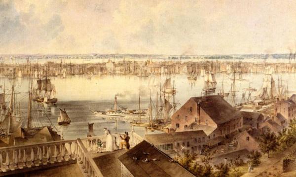 View Of New York From Brooklyn Heights by John William Hill