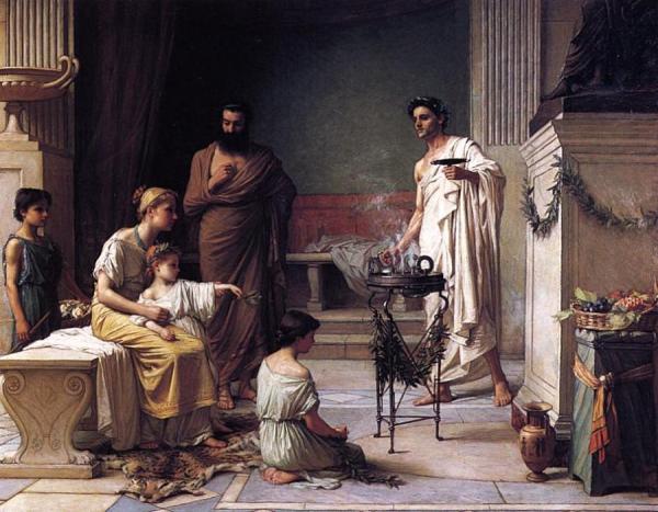 A Sick Child Brought Into The Temple Of Aesculapius by John William Waterhouse