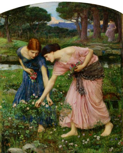 Gather Ye Rosebuds While Ye May,1909 by John William Waterhouse