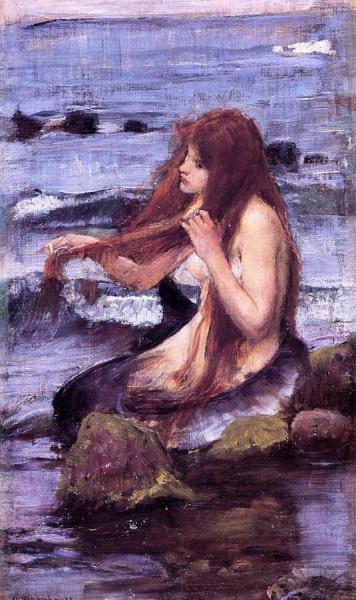 Sketch For 'a Mermaid' by John William Waterhouse