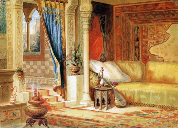 Turkish Room Theater Curtain Sketch by John Z. Wood