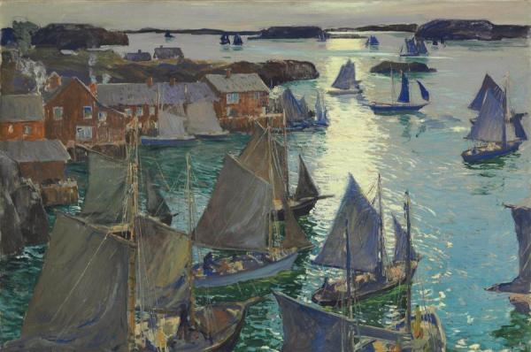 Anchored Boats by Jonas Lie