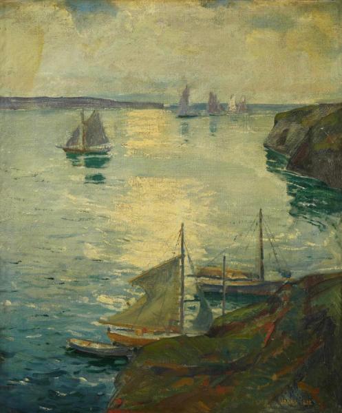 Coast Scene With Ships by Jonas Lie