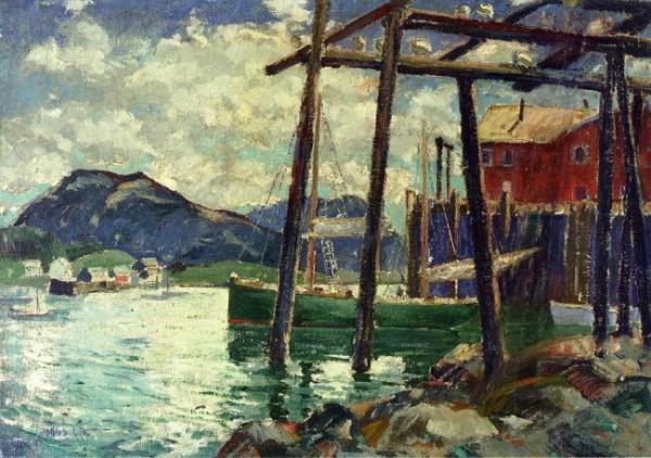 Old Wharfs by Jonas Lie Oil Painting Reproductions