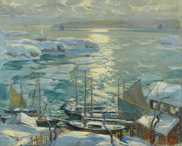 The Old Ships Draw To Home Again, Circa 1920 by Jonas Lie Oil Painting Reproductions