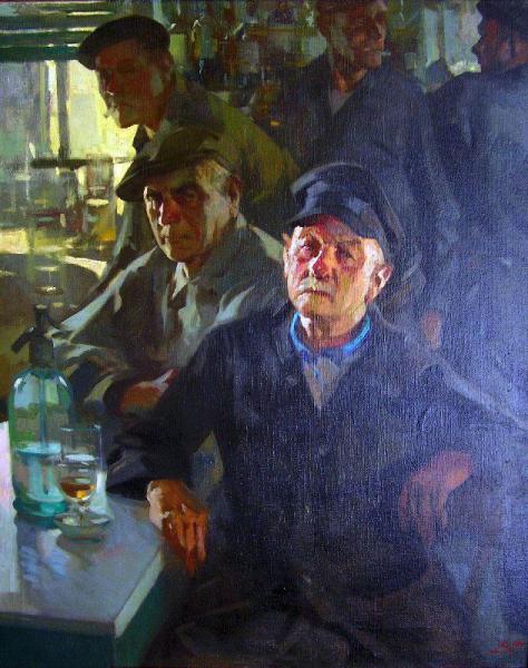 Hombres En La Taberna by Jose Bardasano Baos