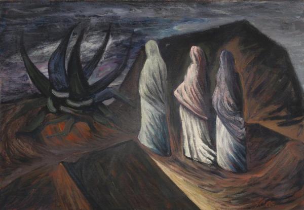 Paisaje Con Tres Mujeres Y Maguey by Jose Clemente Orozco