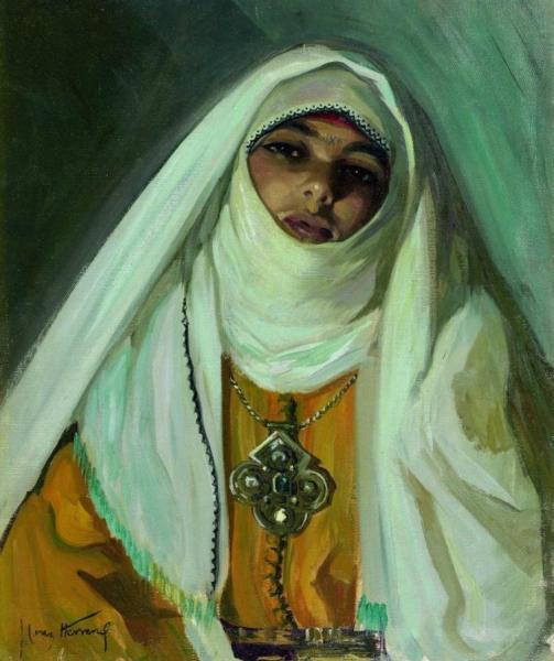 Moroccan Woman In Yellow Kaftan by José Cruz Herrera