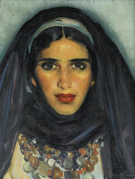 Portrait Of A Young Moroccan Girl by José Cruz Herrera