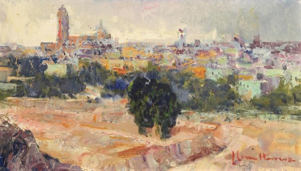 View Of A City In Morocco, Portrait Of A Child, Portrait Of A Man by José Cruz Herrera