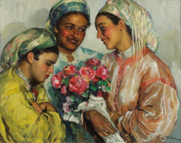 Women With Flowers by José Cruz Herrera