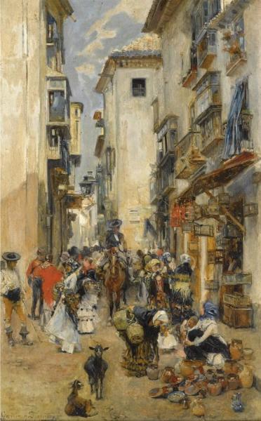 Street Scene by Jose Garcia Y Ramos
