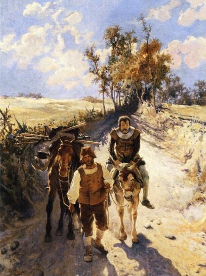 Don Quixote And Sancho Panza by Jose Jimenez Y Aranda Oil Painting Reproductions