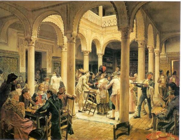 El Cafe by Jose Jimenez Y Aranda Oil Painting Reproductions