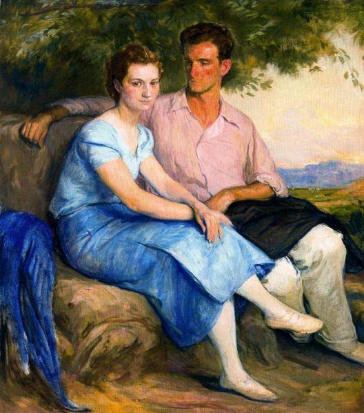 Retrato De Concepción Y Ramón by Jose Mongrell Torrent