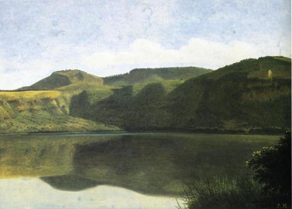 Lake Albano With Palazzolo by Joseph August Knip