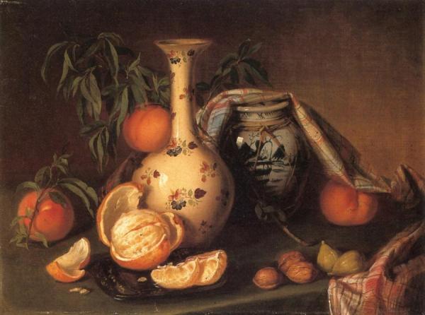 Still Life With Vase, Fruit And Nuts by Joseph Biays Ord