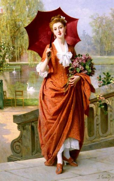 Joseph Caraud The Red Parasol