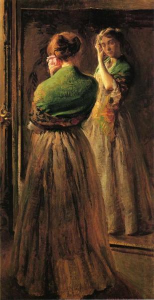 Joseph Decamp Girl With A Green Shawl
