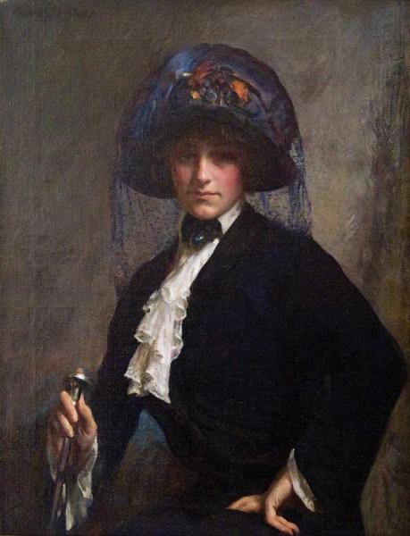 The Blue Veil by Joseph Decamp Oil Painting Reproductions