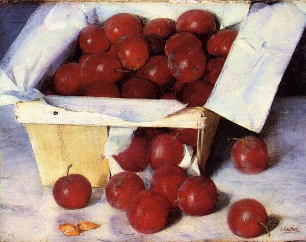 Plums In A Basket by Joseph Decker