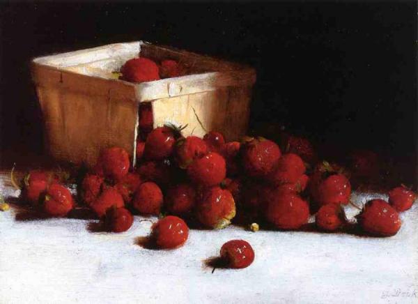 Still Life With Strawberries by Joseph Decker