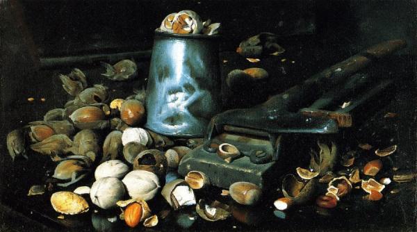 Still Life With Tin Can And Nuts by Joseph Decker