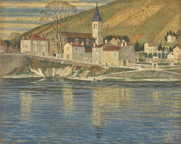 Italian Lakeside Village by Joseph Edward Southall