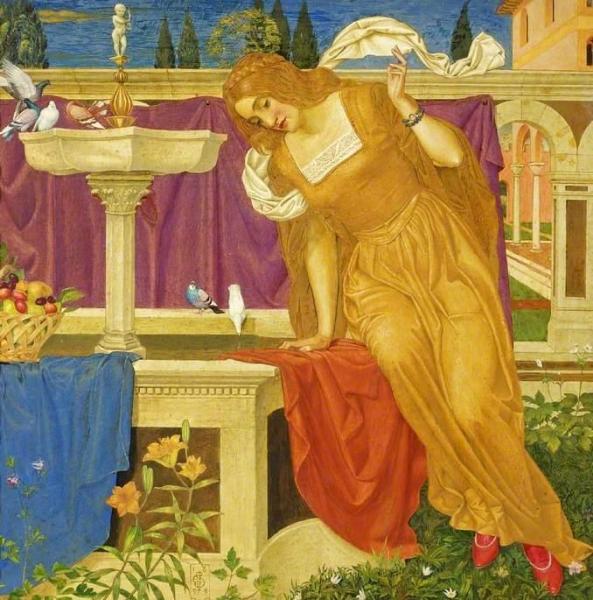 Beauty Seeing The Image Of Her Home In The Fountain by Joseph Edward Southall