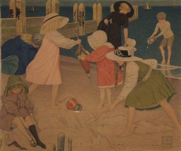 Children At Play by Joseph Edward Southall