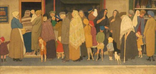 The Food Queue by Joseph Edward Southall