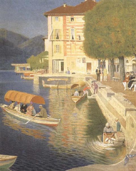 The Quay, Orta by Joseph Edward Southall