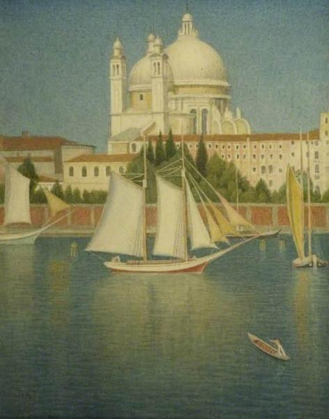The Salute From The Giudecca, Venice by Joseph Edward Southall Oil Painting Reproductions