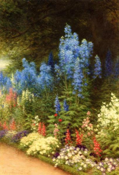 A Corner Of My Garden At Finzean by Joseph Farquharson