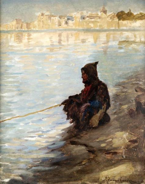 A Fisherman Of The Nile by Joseph Farquharson Oil Painting Reproductions