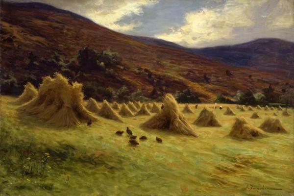 Harvesting, Forest Of Birse, Aberdeenshire by Joseph Farquharson