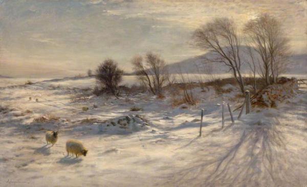 When Snow The Pasture Sheets by Joseph Farquharson Oil Painting Reproductions