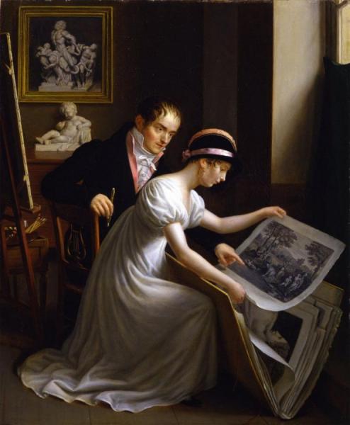 Interior Of An Artist's Studio by Joseph-francois Ducq