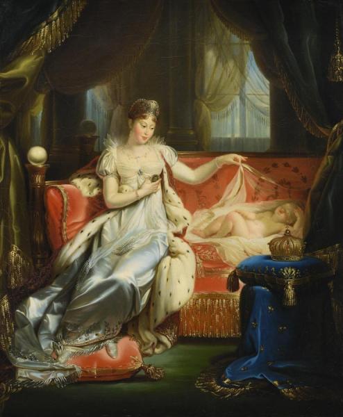Joseph Franque Empress Marie-louise Watching Over The Roi De Rome Asleep