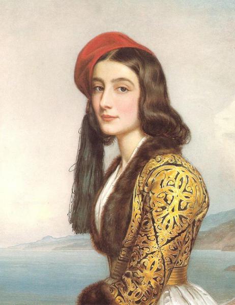 Katerina Rosa Botzaris by Joseph Karl Stieler Oil Painting Reproductions