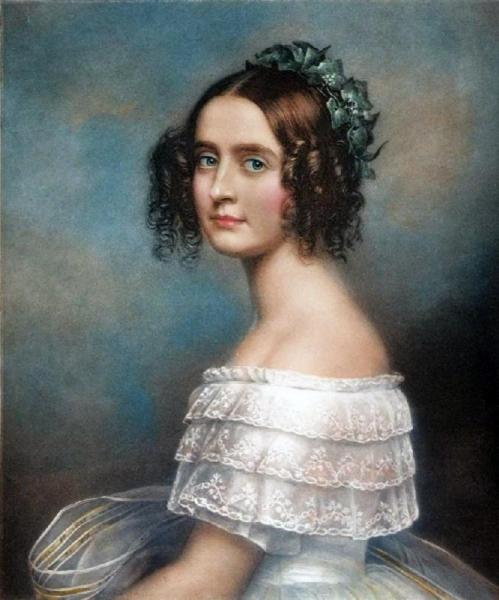 Portrait Of Alexandra Amalia, Princess Of Bavaria by Joseph Karl Stieler