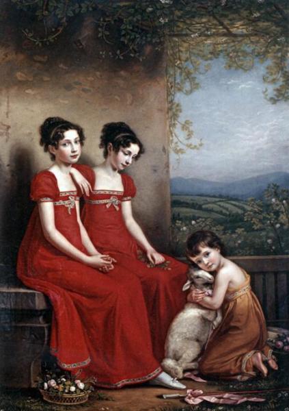 Portrait Of The Elisabeth, Amalie And Maximiliane Of Bavaria by Joseph Karl Stieler